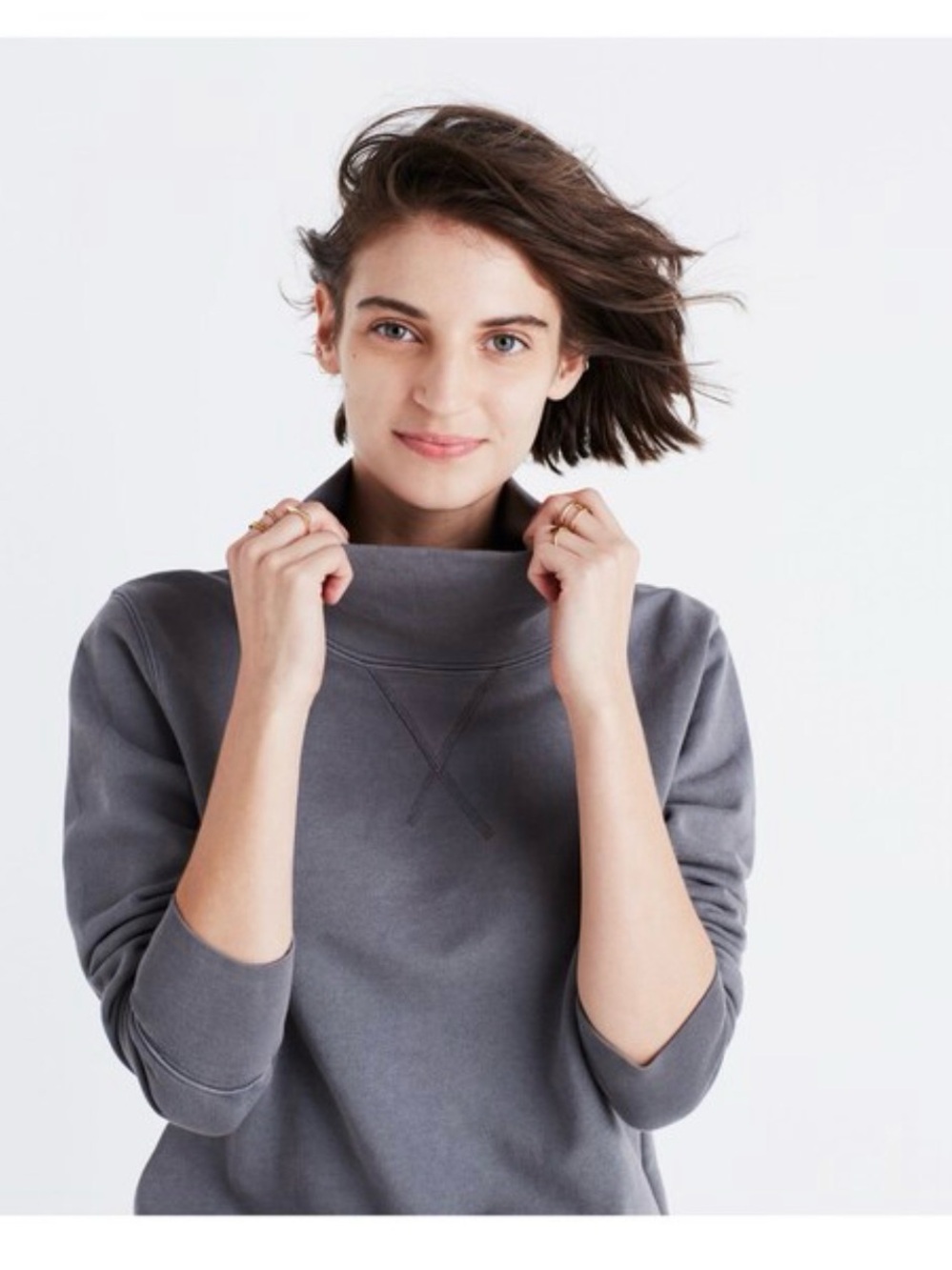 L - Madewell Sweatshirt Funnel Neck